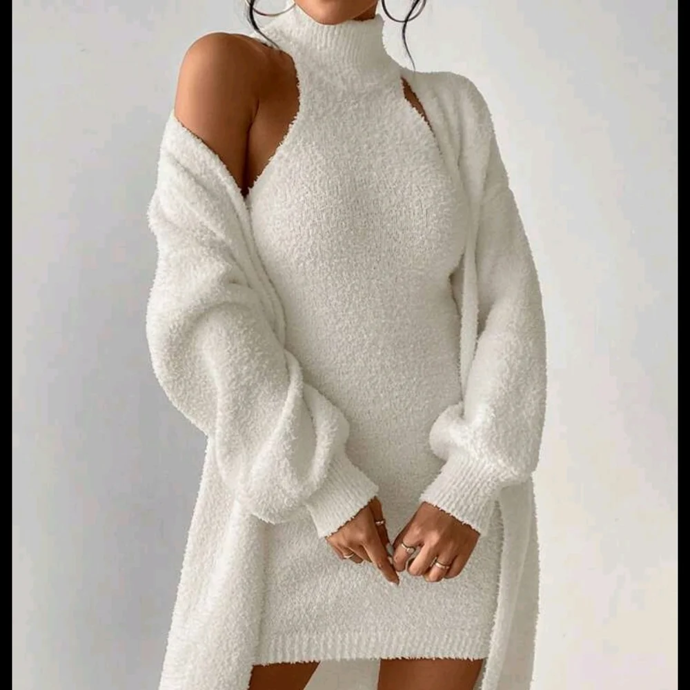 NWT Drop Shoulder Duster Cardigan & Sweater Dress - Picture 3 of 6